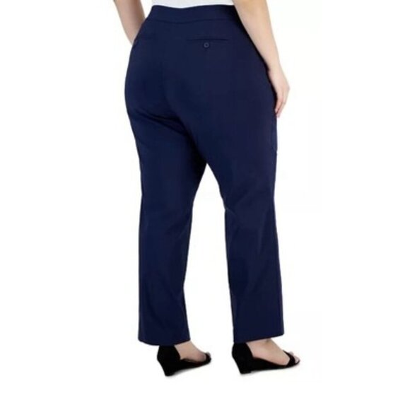 Jm Collection Curvy-Fit Straight-Leg Blue Intrepid Plus Size 16WP Petite NWT - Picture 3 of 7